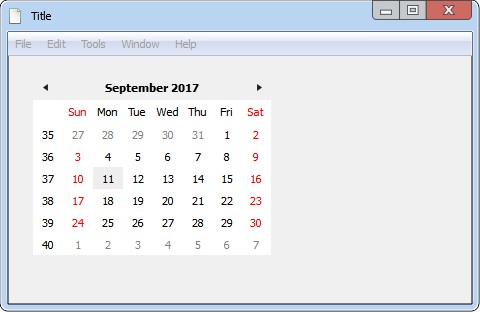 MockupUI - Calendar widget