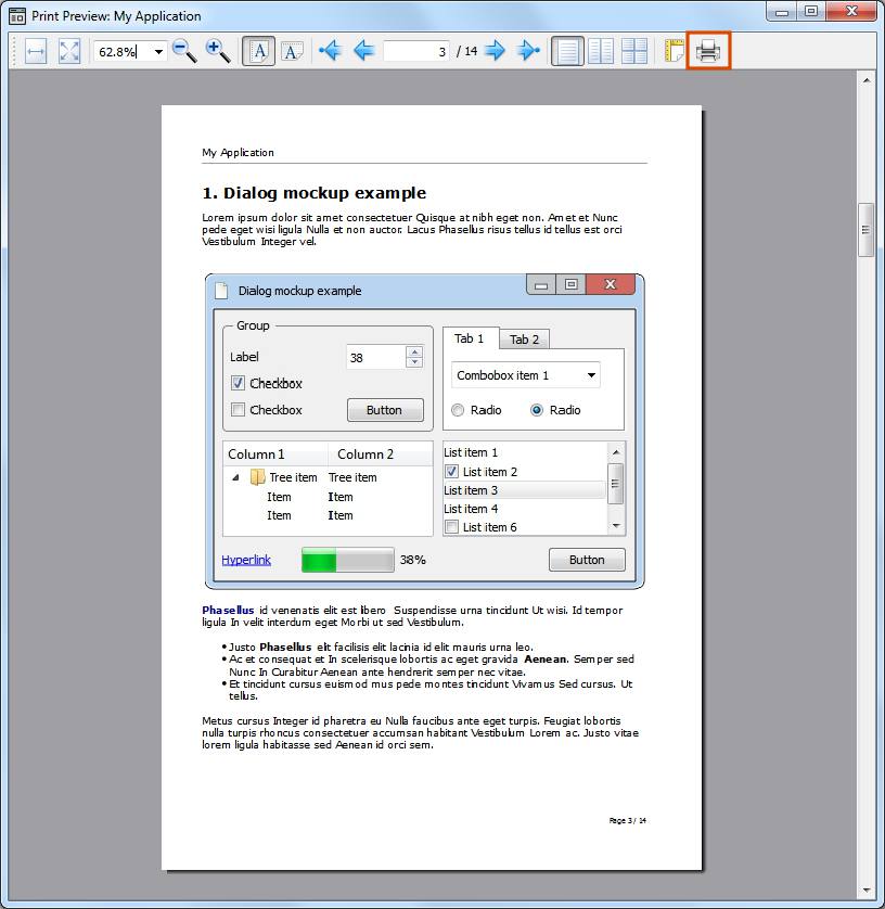 MockupUI - Printing dialog