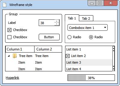 MockupUI - Wireframe style